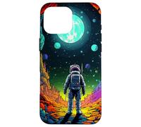 Arte pixelado retro de Space Cave Surreal Synthwave Carcasa para iPhone 16 Pro Max