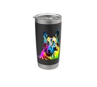 Arte pop belga Tervuren I Dog Lover I Splash Art Tervuren Vaso térmico de acero inoxidable de doble pared