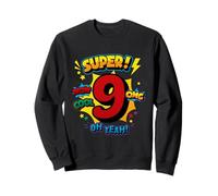 Arte Pop cómico del supernoveno cumpleaños: guau, Genial, Dios mío, oh, sí, niños Sudadera