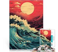 Arte Pop de Olas del océano Puzzle de 1000 Piezas para Adultos Ayuda al Cerebro a ejercitar Juguetes adictivos para Cultivar la Paciencia. Obra de Arte 38x26cm