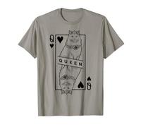 Arte pop divertido amante de los gatos siberianos reina de corazones Camiseta