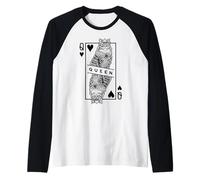 Arte Pop Divertido Amante de los Gatos siberianos Reina de Corazones Camiseta Manga Raglan