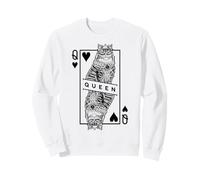 Arte Pop Divertido Amante de los Gatos siberianos Reina de Corazones Sudadera