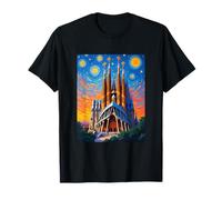 Arte Pop Estrellado de la Sagrada Familia de Barcelona Camiseta