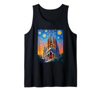 Arte Pop Estrellado de la Sagrada Familia de Barcelona Camiseta sin Mangas