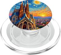 Arte Pop Estrellado de la Sagrada Familia de Barcelona PopSockets PopGrip para MagSafe