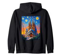 Arte Pop Estrellado de la Sagrada Familia de Barcelona Sudadera con Capucha