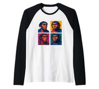 Arte Pop Neandertal Funny Prehistoric Caveman Antropología Camiseta Manga Raglan