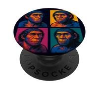 Arte Pop Neandertal Funny Prehistoric Caveman Antropología PopSockets PopGrip Adhesivo