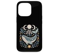 Arte Popular Escandinavo Ballena Celestial Océano Lunas Náutica Carcasa para iPhone 13 Pro