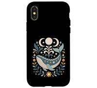 Arte Popular Escandinavo Ballena Celestial Océano Lunas Náutica Carcasa para iPhone X/XS