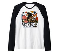 Arte Popular Salvaje y Maravilloso de Virginia Occidental Camiseta Manga Raglan