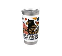 Arte popular salvaje y maravilloso de Virginia Occidental Vaso térmico de acero inoxidable de doble pared