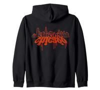 Arte por goteo con grafitis del horizonte de la ciudad de Chicago Sudadera con Capucha