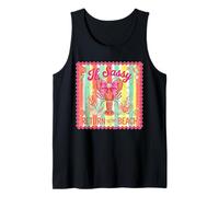 Arte Preppy costero de Sassy Lobster Beach Camiseta sin Mangas