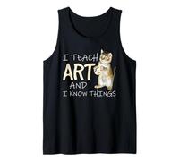 Arte Profesor Gato Artista Aula Pintura Sé Cosas Divertidas Camiseta sin Mangas
