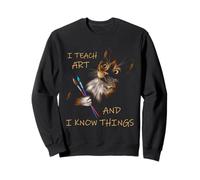 Arte Profesor Gato Artista Aula Pintura Sé Cosas Divertidas Sudadera