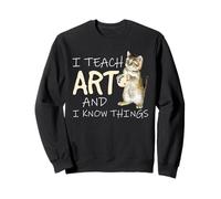 Arte Profesor Gato Artista Aula Pintura Sé Cosas Divertidas Sudadera
