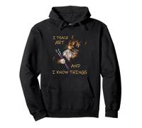 Arte Profesor Gato Artista Aula Pintura Sé Cosas Divertidas Sudadera con Capucha