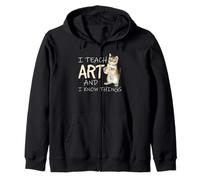 Arte Profesor Gato Artista Aula Pintura Sé Cosas Divertidas Sudadera con Capucha