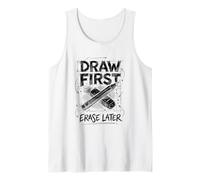 Arte Profesor Vida Dibujar Primero Borrar Luego Artista Camiseta sin Mangas