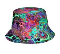 Arte Psicodélico Alucinante 1 Mujer Hombre Sombrero De Sol Grande Gorro Pescador Protección UV Sombreros De Cubo para Senderismo Playa Camping Viaje