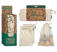 Arte Regal Bolsa Algodón en Expositor 120 Unidades 5x48x33cm Blanco 100% Algodón (Set de 120)