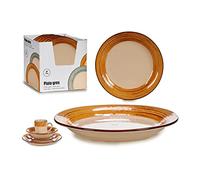 ARTE REGAL Llano en cerámica Color Gris, con Cenefa Azul Celeste. Ideal para Usar Frutas, Carne y Plato de Desayuno. Tamaño de 19 cm, Multicolor, No Aplica