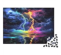 Arte relámpagos Vibrantes 1000 Piezas Paper Puzzle para Adultos Entrenamiento Mental Alivio del estrés Puzzle Educativo Papel Grueso ecológico Decoración Regalo 38x26cm/1000pcs