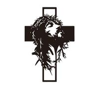 Arte religioso de la pared - Escultura de madera negra, decoración cristiana vertical | Para la sala de oración de la capilla de la iglesia en casa, signo de fe moderno, diseño minimalista colgante