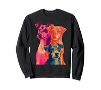 Arte Retro Colorido de Jack Russells Perros Vibrantes de Verano para Mascotas Sudadera