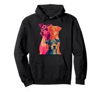 Arte Retro Colorido de Jack Russells Perros Vibrantes de Verano para Mascotas Sudadera con Capucha