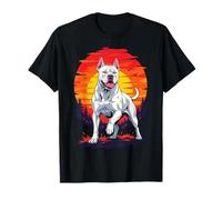 Arte Retro con Estampado de Perros Dogo Argentino al Atardecer Camiseta