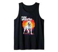 Arte Retro con Estampado de Perros Dogo Argentino al Atardecer Camiseta sin Mangas