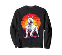 Arte Retro con Estampado de Perros Dogo Argentino al Atardecer Sudadera