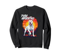 Arte Retro con Estampado de Perros Dogo Argentino al Atardecer Sudadera