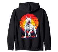 Arte Retro con Estampado de Perros Dogo Argentino al Atardecer Sudadera con Capucha