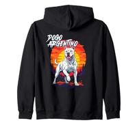 Arte Retro con Estampado de Perros Dogo Argentino al Atardecer Sudadera con Capucha