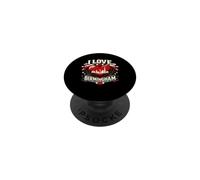 Arte Retro con la Bandera del Reino Unido con diseño de corazón, Horizonte Urbano, Orgullo Urbano, diseño de I Love Birmingham PopSockets PopGrip Adhesivo