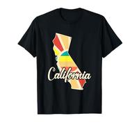 Arte Retro de Amor por California con Colores del Atardecer Camiseta