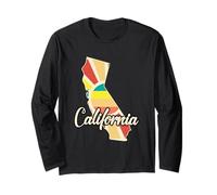 Arte Retro de Amor por California con Colores del Atardecer Manga Larga