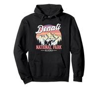 Arte Retro de Aventura en el Parque Nacional Denali Sudadera con Capucha