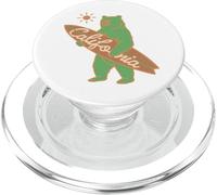 Arte Retro de California Bear Surfer Grizzly Bears para Amantes del Surf PopSockets PopGrip para MagSafe