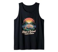 Arte Retro de Camping Nature Rise & Grind Cabin Edition Camiseta sin Mangas