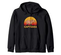 Arte Retro de Capibara al Atardecer, Vintage, Amante de los Animales Salvajes Sudadera con Capucha