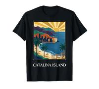 Arte Retro de Catalina Island California Coastal Resort Camiseta
