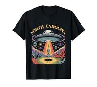 Arte Retro de Ciencia ficción de secuestro de ovnis de Carolina del Norte Camiseta