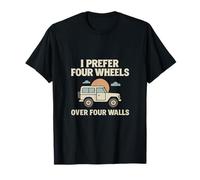 Arte retro de cuatro ruedas sobre paredes Camiseta