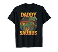 Arte retro de dinosaurios al atardecer de Daddy Saurus T Rex Camiseta