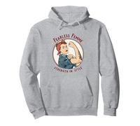 Arte retro de empoderamiento femenino sin miedo Sudadera con Capucha